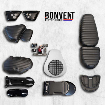 Kit scrambler vintage rallye lite Bonvent pour Royal Enfield 650. Blackpines.fr